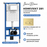 Комплект 2в1 IBERICA BLANCA инсталляция SILENCIO, кнопка смыва ESTI-R золото матовое (IB001.215) 250_100_Array